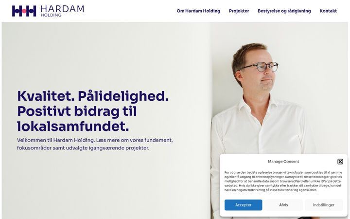 Screenshot of hardamholding.dk