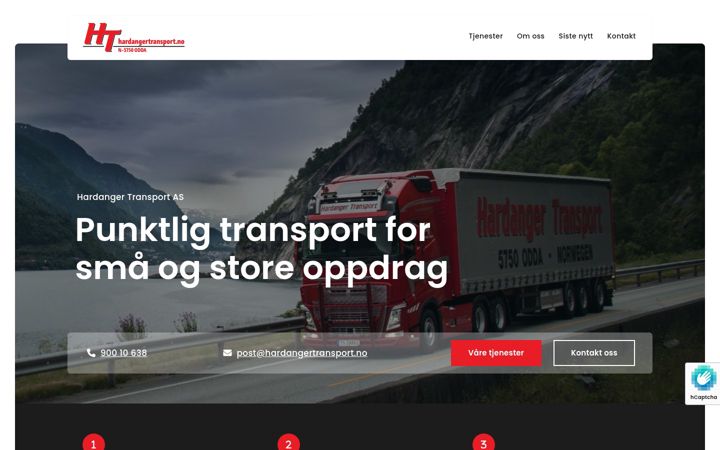 Screenshot of hardangertransport.no