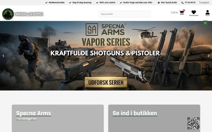Zrzut ekranu hardballshoppen.dk