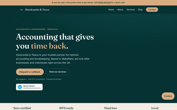 Screenshot of hardcastleteece.co.uk