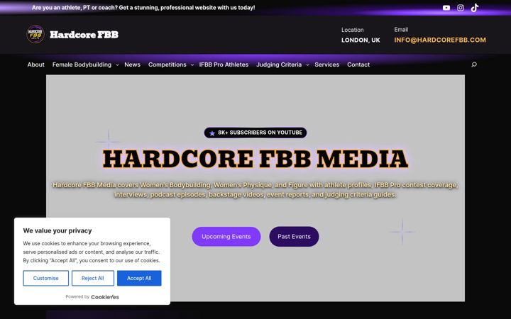 Screenshot of hardcorefbb.com
