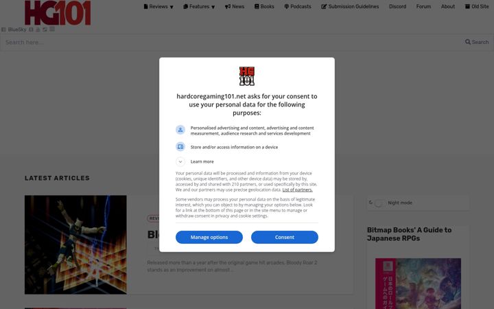 Screenshot of hardcoregaming101.net