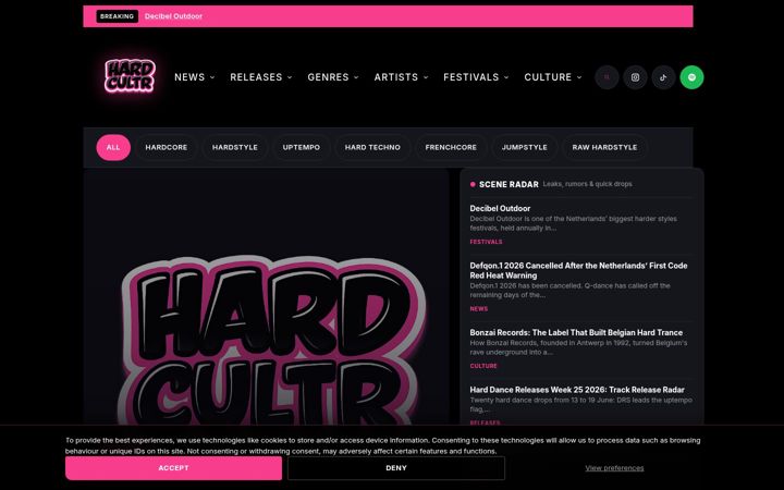 Screenshot of hardcultr.com