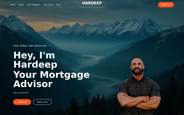 Screenshot of hardeephomeloans.com