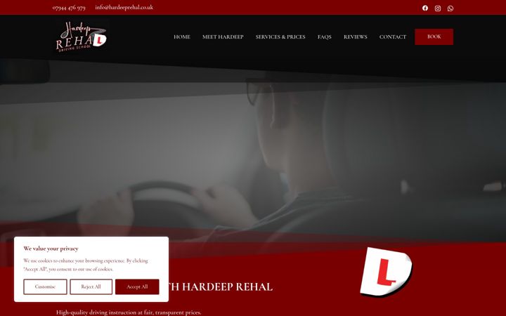 Screenshot of hardeeprehal.co.uk