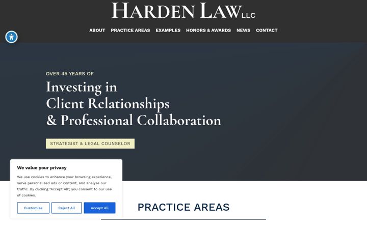 Screenshot of hardenlawllc.com