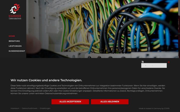Screenshot of harder-elektrotechnik.de