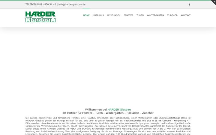 Screenshot stránky harder-glasbau.de