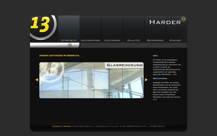 Screenshot of harder-objektpflege.de