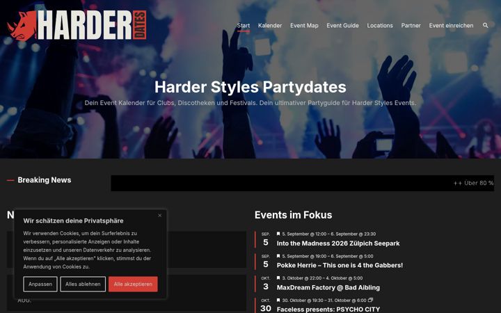 Screenshot of harderdates.de