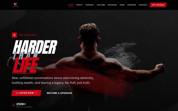 Screenshot of harderthanlife.com