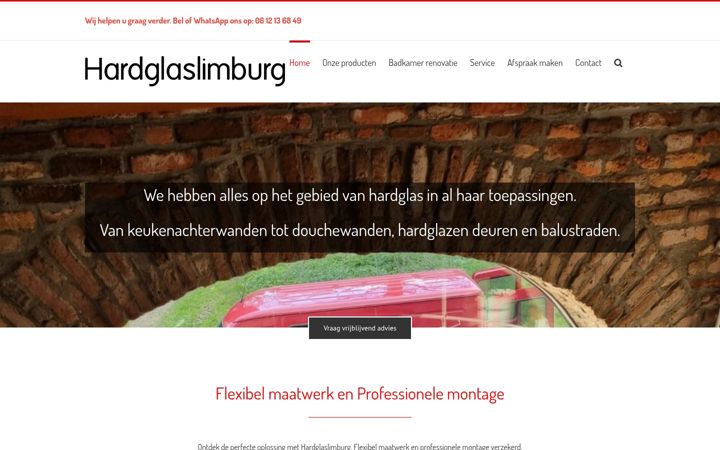 Screenshot of hardglaslimburg.nl