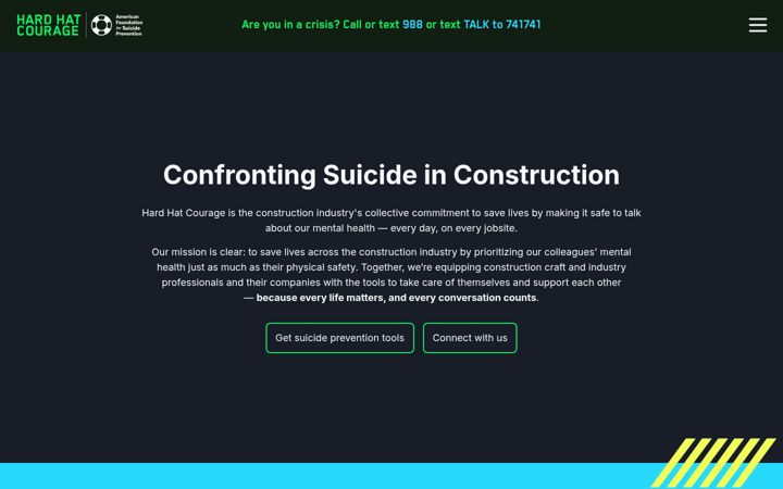 Screenshot of hardhatcourage.com