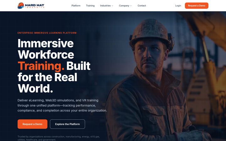Screenshot of hardhatvr.com