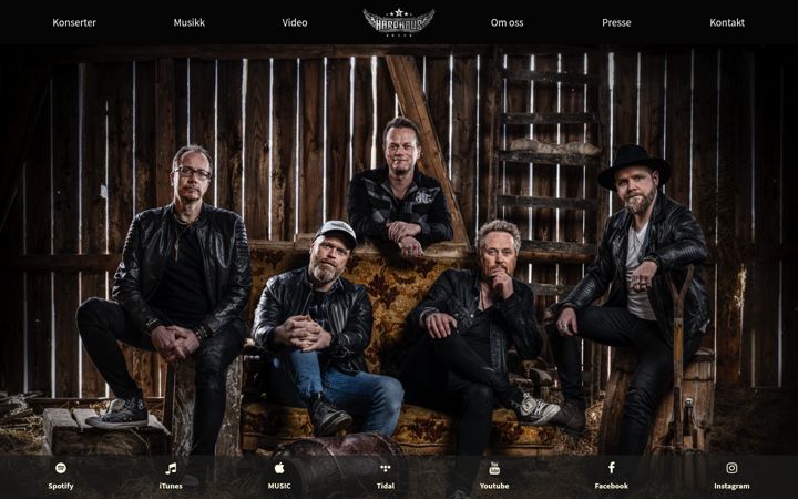 Screenshot of hardhausband.no