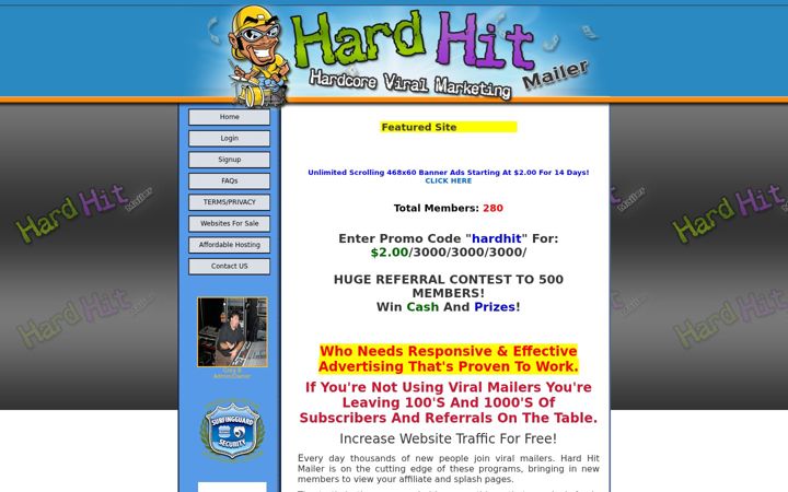 Screenshot of hardhitmailer.com