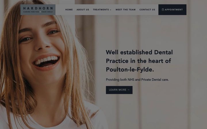 Screenshot of hardhorndental.co.uk