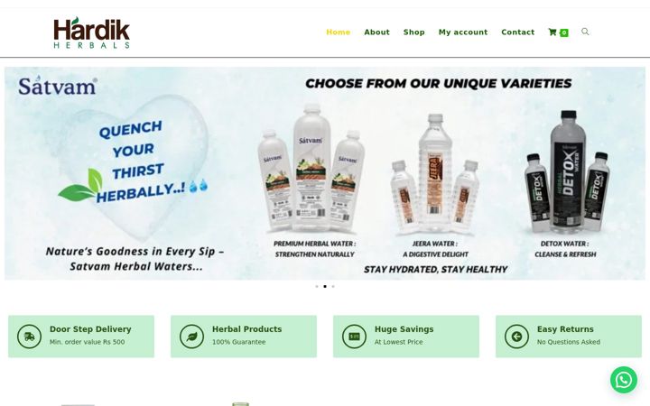 Screenshot of hardikherbals.com