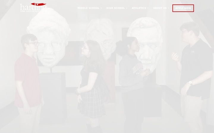 Screenshot of hardingfinearts.org