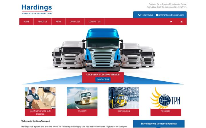 Screenshot of hardings-transport.com