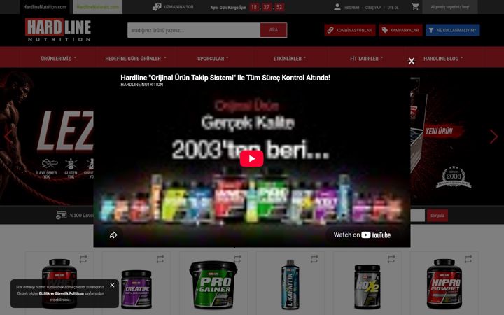 Screenshot of hardlinenutrition.com
