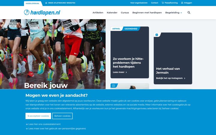 Screenshot of hardlopen.nl