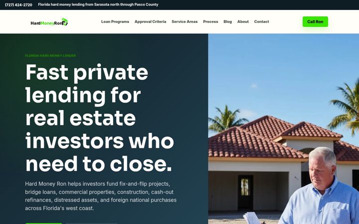 Screenshot of hardmoneyron.com
