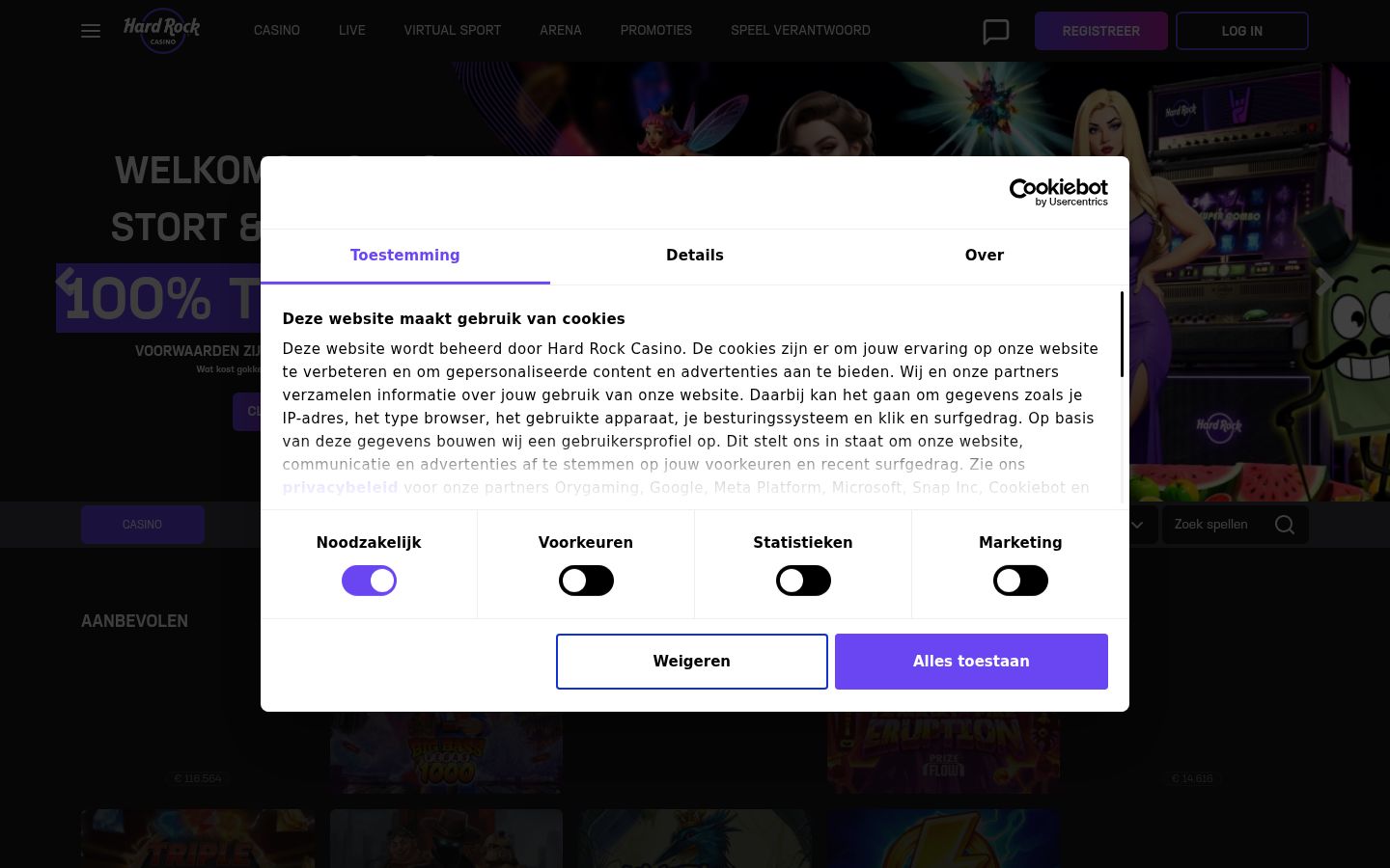 Snímek obrazovky baneru souhlasu zobrazeného před jakoukoli interakcí
