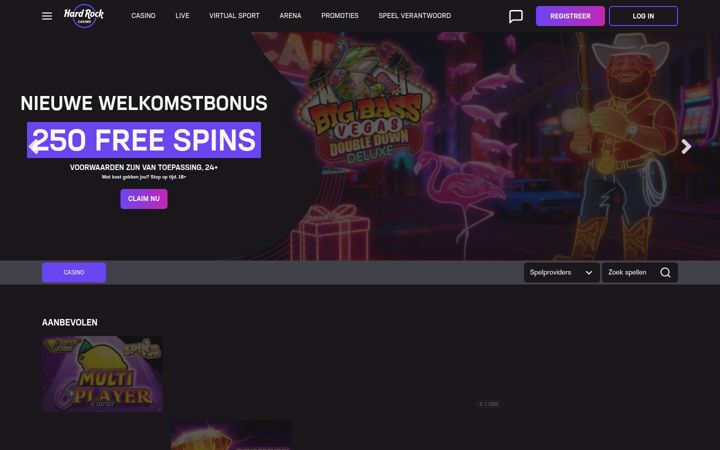 Screenshot of hardrockcasino.nl