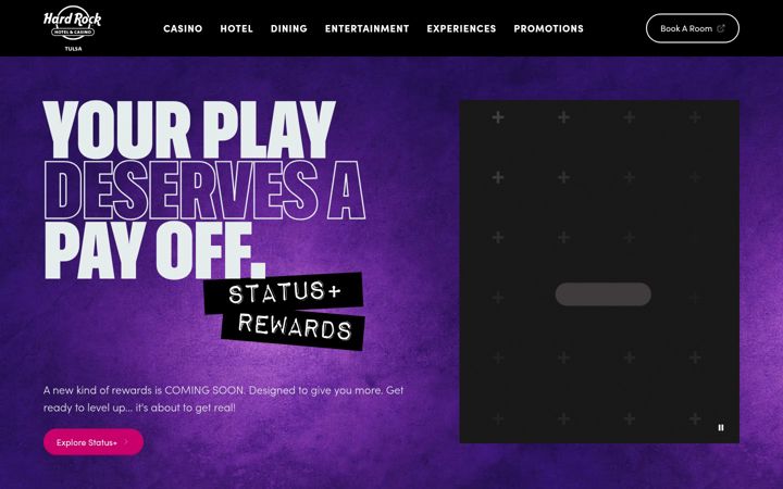 Screenshot of hardrockcasinotulsa.com