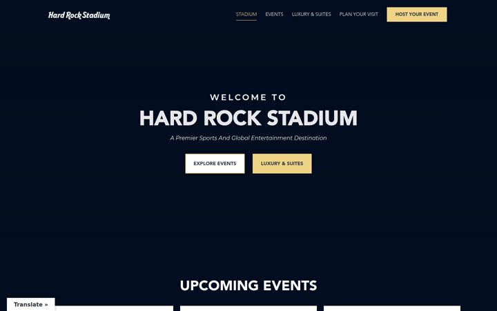 Screenshot of hardrockstadium.com