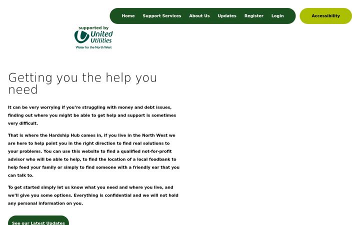 Screenshot of hardshiphub.co.uk