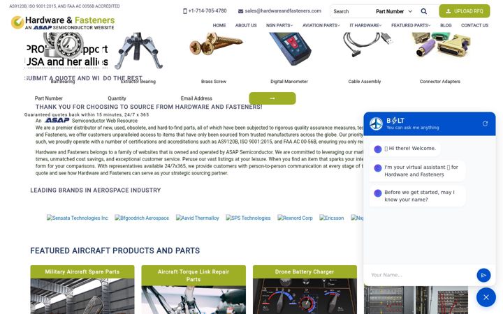 Screenshot of hardwareandfasteners.com