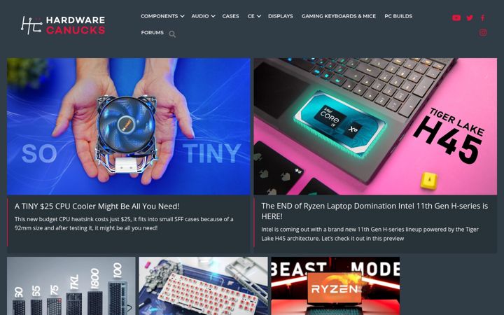 Screenshot of hardwarecanucks.com