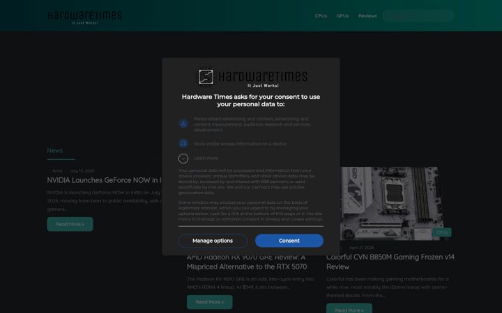 Screenshot of hardwaretimes.com