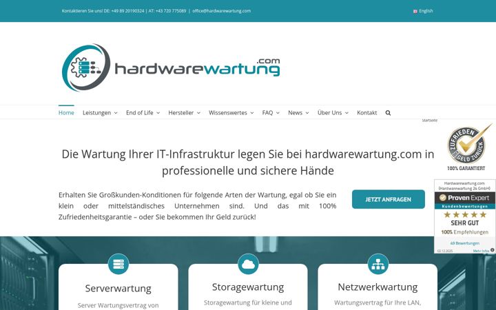 Screenshot of hardwarewartung.com