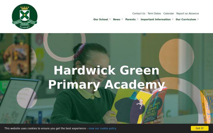 Screenshot of hardwickgreenacademy.org