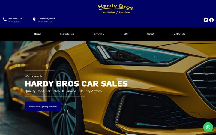 Screenshot of hardybroscarsales.com