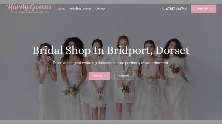 Screenshot of hardygowns.co.uk