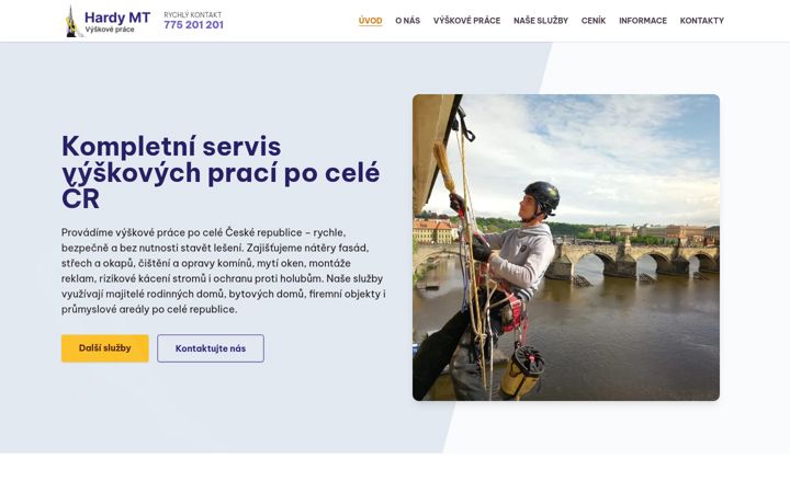 Screenshot stránky hardymt.cz