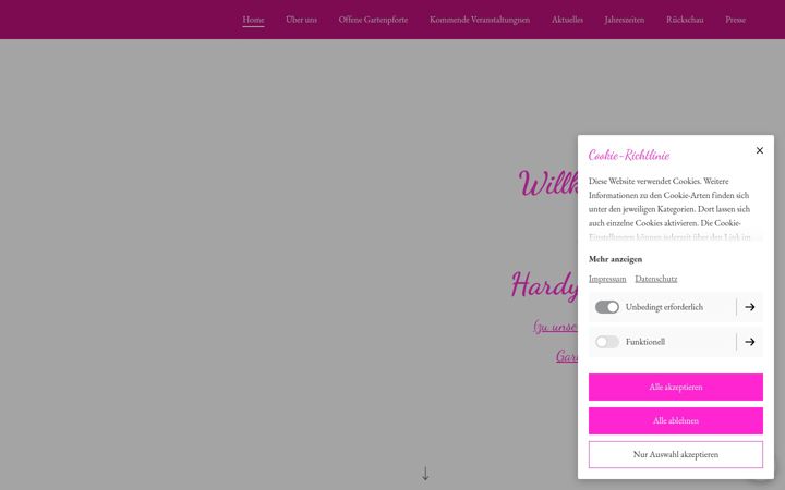 Screenshot of hardysgarten.de
