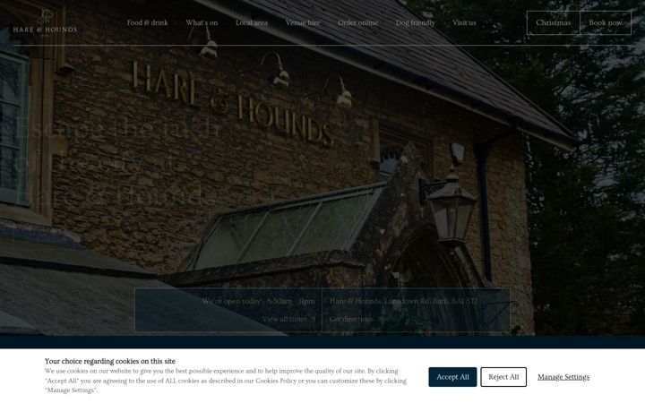 Screenshot of hareandhoundsbath.com