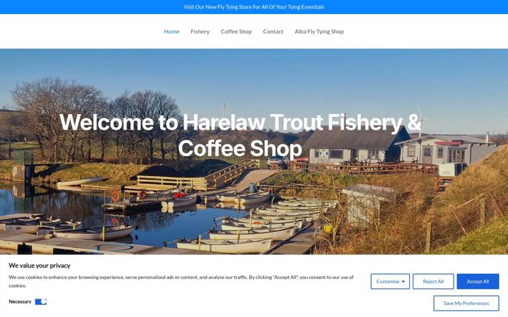 Screenshot of harelawtroutfishery.com