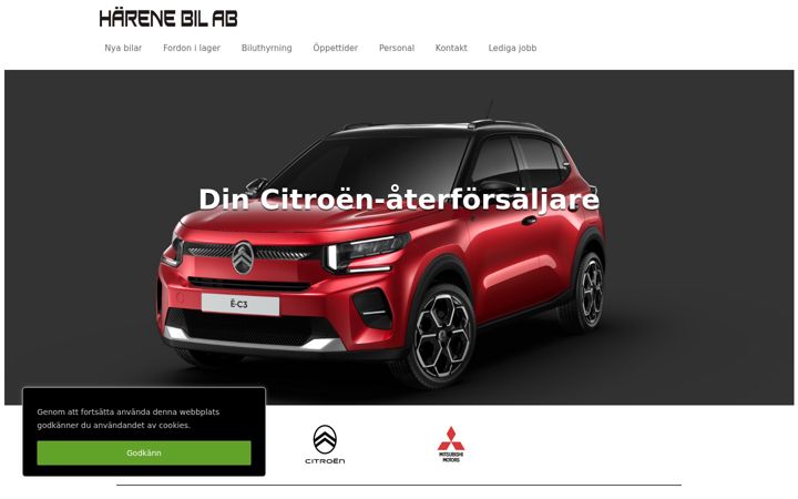 Screenshot of harenebilab.se