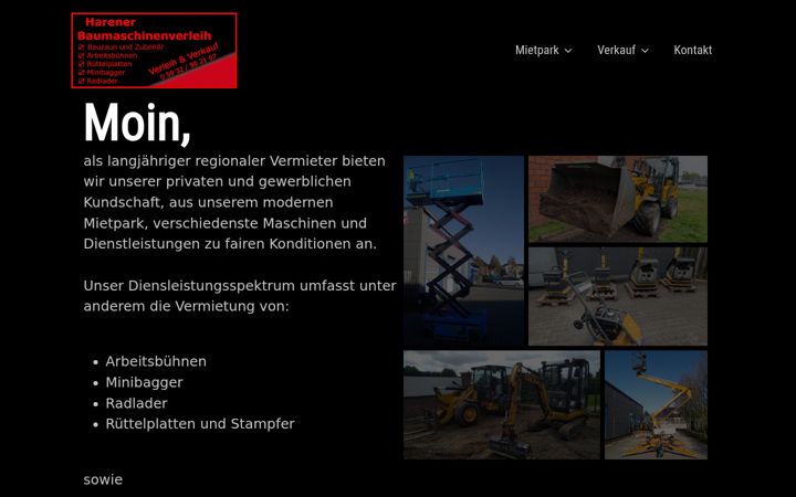 Captura de ecrã de harener-baumaschinenverleih.de