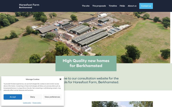 Screenshot of haresfootfarm-consultation.co.uk