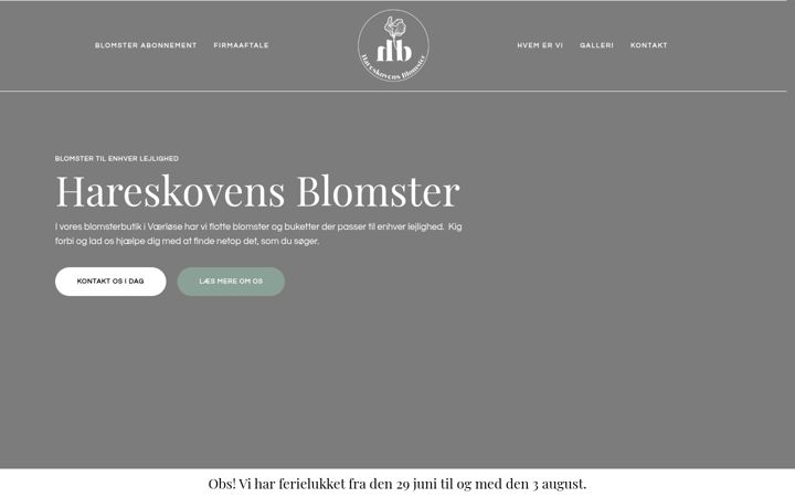 Skærmbillede af hareskovensblomster.dk