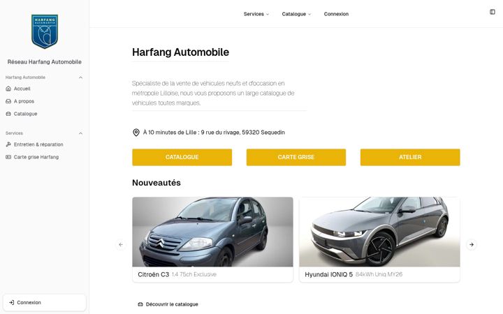 Screenshot of harfangautomobile.com
