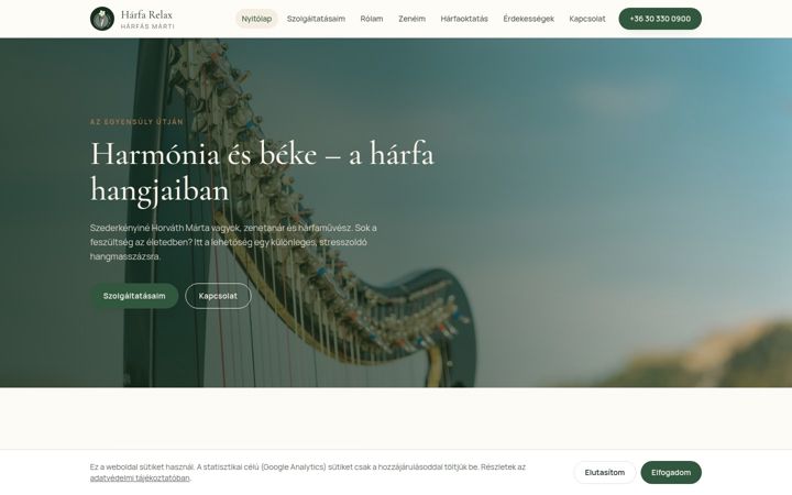 Screenshot of harfarelax.hu