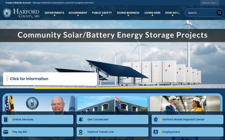 Screenshot of harfordcountymd.gov